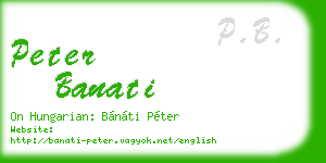 peter banati business card