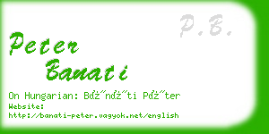 peter banati business card
